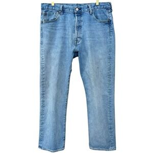 Vintage Levis 501 Jeans All Cap Red Tab Mens 36X30 Light Blue Button Fly Casual